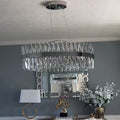 Nordic Oval Post-Modern Light Luxury Crystal Chandelier for Kitchen Island / dining Room