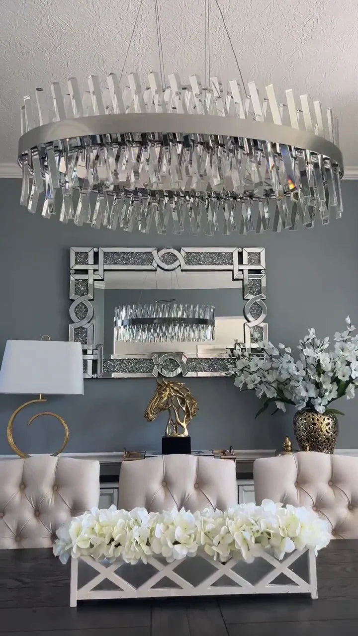 Nordic Oval Post-Modern Light Luxury Crystal Chandelier for Kitchen Island / dining Room