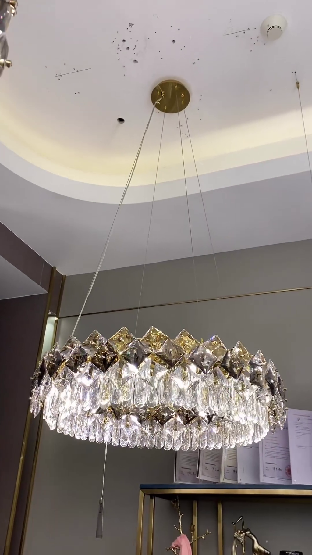 Modern Prismatic Round Crystal Chandelier for Living Room / bedroom