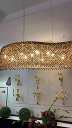 Italian Modern Light Luxury Round / wavy Crystal Chandelier Decorative Light for Living Room / dining Room