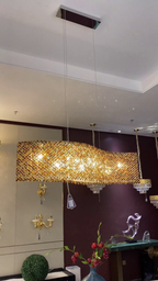 Italian Modern Light Luxury Round / wavy Crystal Chandelier Decorative Light for Living Room / dining Room
