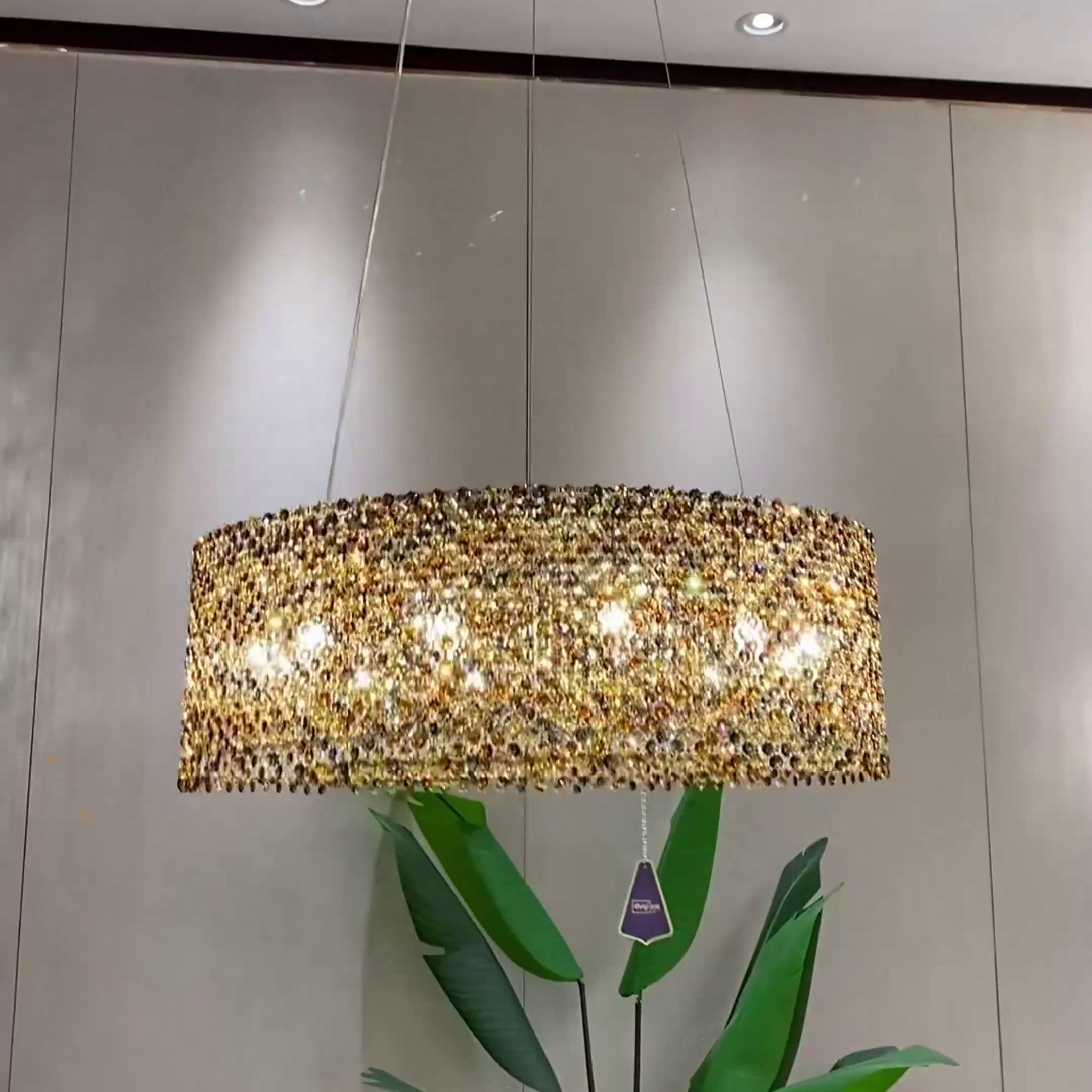 Italian Modern Light Luxury Round / wavy Crystal Chandelier Decorative Light for Living Room / dining Room