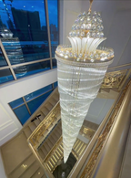 Luxury Extra Long Crystal Chandelier for Villa / staircase / foyer