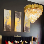 Light Luxury Large Round / oval Multi-Tiered Crystal Chandelier for Living Room / dining Area / staircase