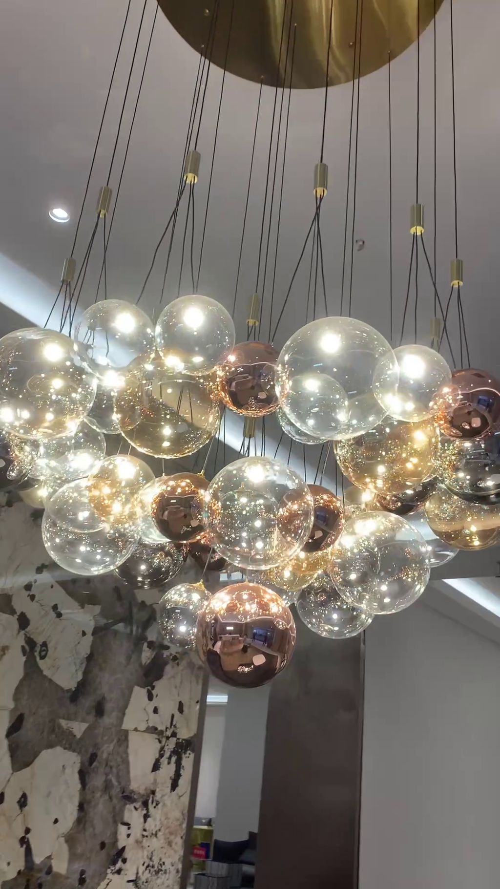 Italian Creative Glass Bubble Ball Chandelier for Living / dining Room / kitchen Island