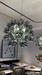 Creative Black Grape Glass Chandelier for Bar / dining / living Room / kitchen Island