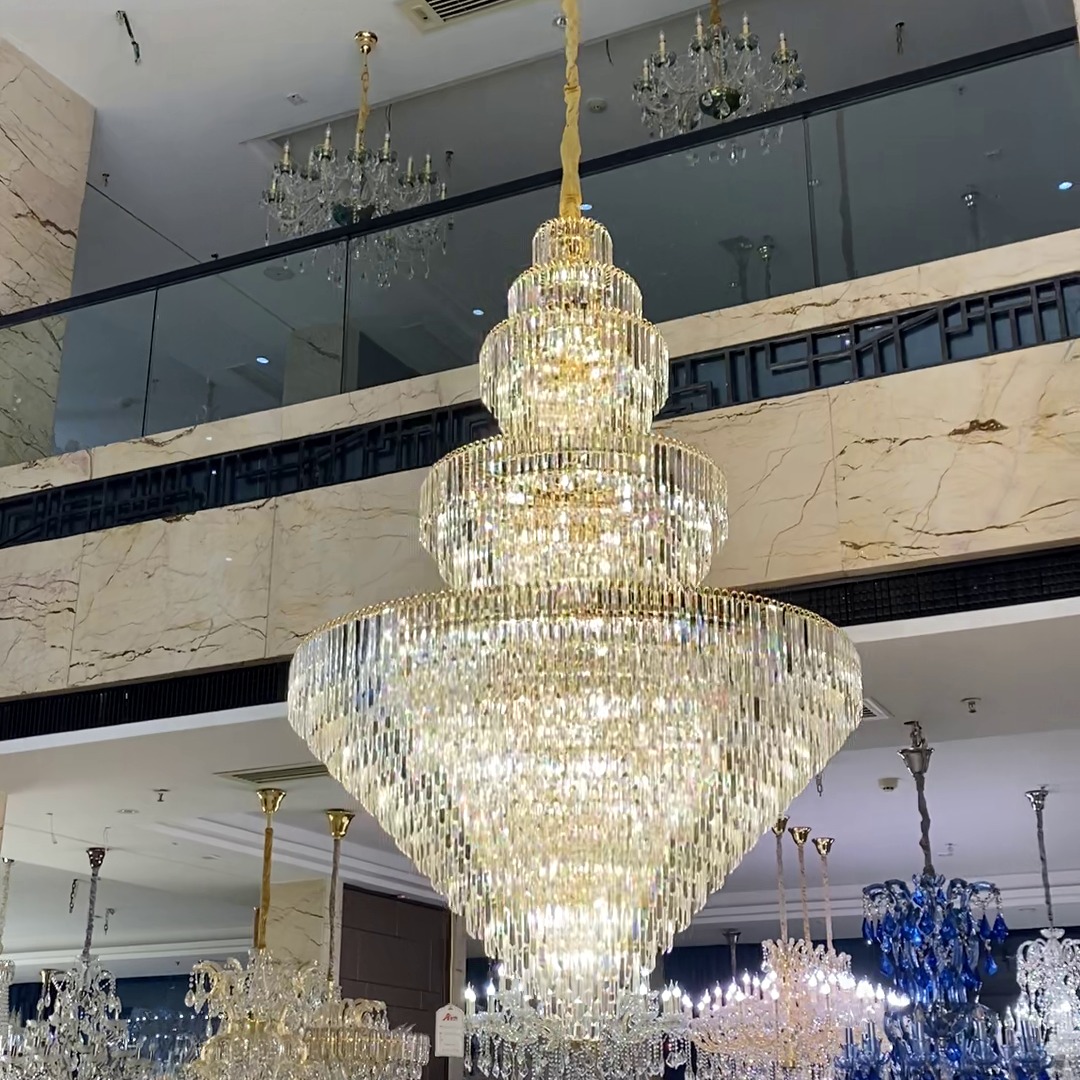 Luxury Multi-Tiered Extra Large Crystal Chandelier for Staircase / foyer / entryway