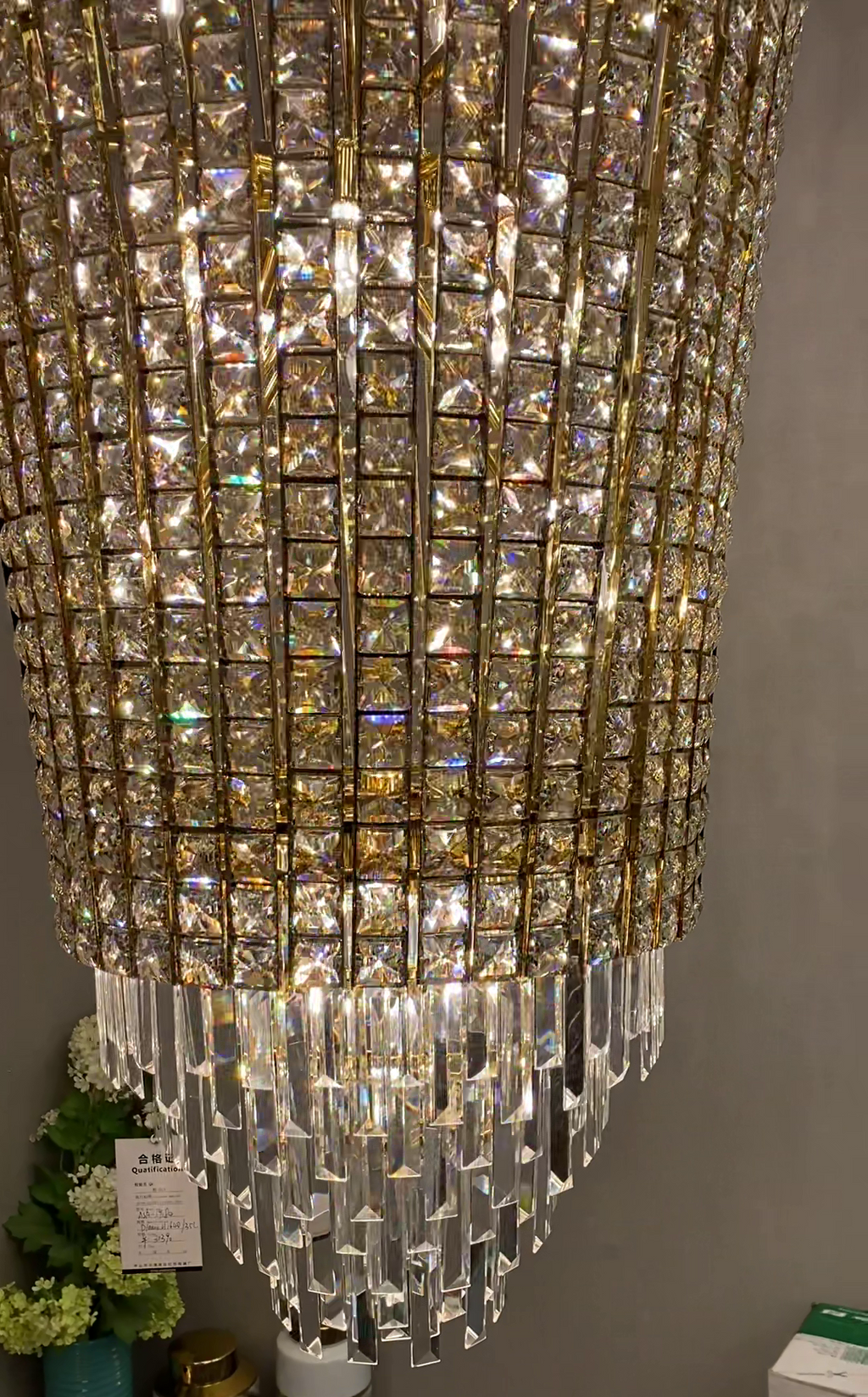 New Luxury Creative Multi-Tiered Crystal Chandelier in Champagne Gold Finish for Living / dining Room /