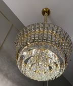 New Luxury Creative Multi-Tiered Crystal Chandelier in Champagne Gold Finish for Living / dining Room /