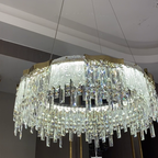 Modern Light Luxury 1 / 2-Tier Round / rectangular Crystal Chandelier in Champagne Gold Finish for Living Room