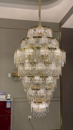 Luxury Extra Large Multi-Tier Meilting Ice Crystal Chandelier for Staircase / foyer / entryway / hotel