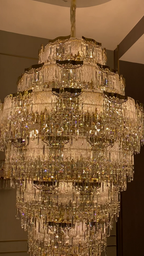 Luxury Extra Large Multi-Tier Meilting Ice Crystal Chandelier for Staircase / foyer / entryway / hotel