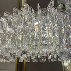 Modern Luxury Round / rectangle Ice Crystal Chandelier in Chrome Finish for Living / dining Room / bedroom