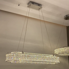 Light Luxury Two-Layered Round / oval Crystal Chandelier for Living / dining Room / kitchen Island