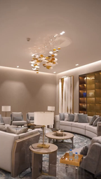 Light Luxury Colorful Glass Floating Chandelier for Living Room