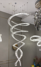 Designer Foyer Living Room Ceiling Light Stylish Spiral Crystal Chandelier for Hotel Entrance