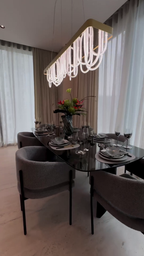 Modern Wavy Metal and Silicone Chandelier for Dining Room and Kitchen Island