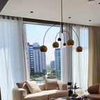Modern Cosmic Sputnik Chandelier with Aged Brass Finish and Steel Frame for Living Room Bedroom