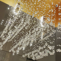 Crystal and Metal Floating Raindrop Chandelier for Staircase Foyer Living Room Entryway