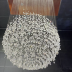 Modern Crystal Ball Raindrop Chandelier with Metal Finish for Living Room, Staircase, Foyer