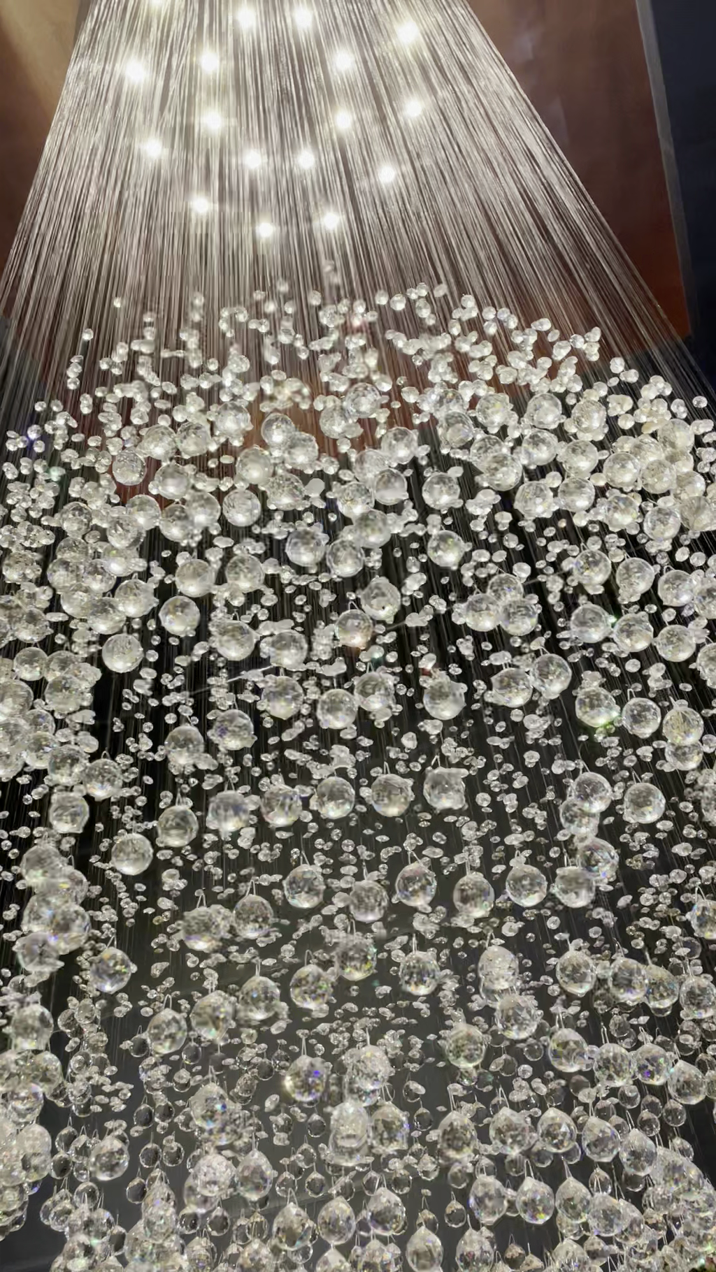 Modern Crystal Ball Raindrop Chandelier with Metal Finish for Living Room, Staircase, Foyer