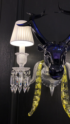 Maria Classic Colorful Candle Branch Blue Deer Crystal Chandelier for Living Room / dining Room