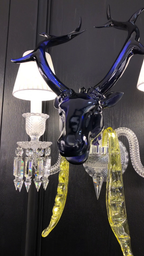 Maria Classic Colorful Candle Branch Blue Deer Crystal Chandelier for Living Room / dining Room