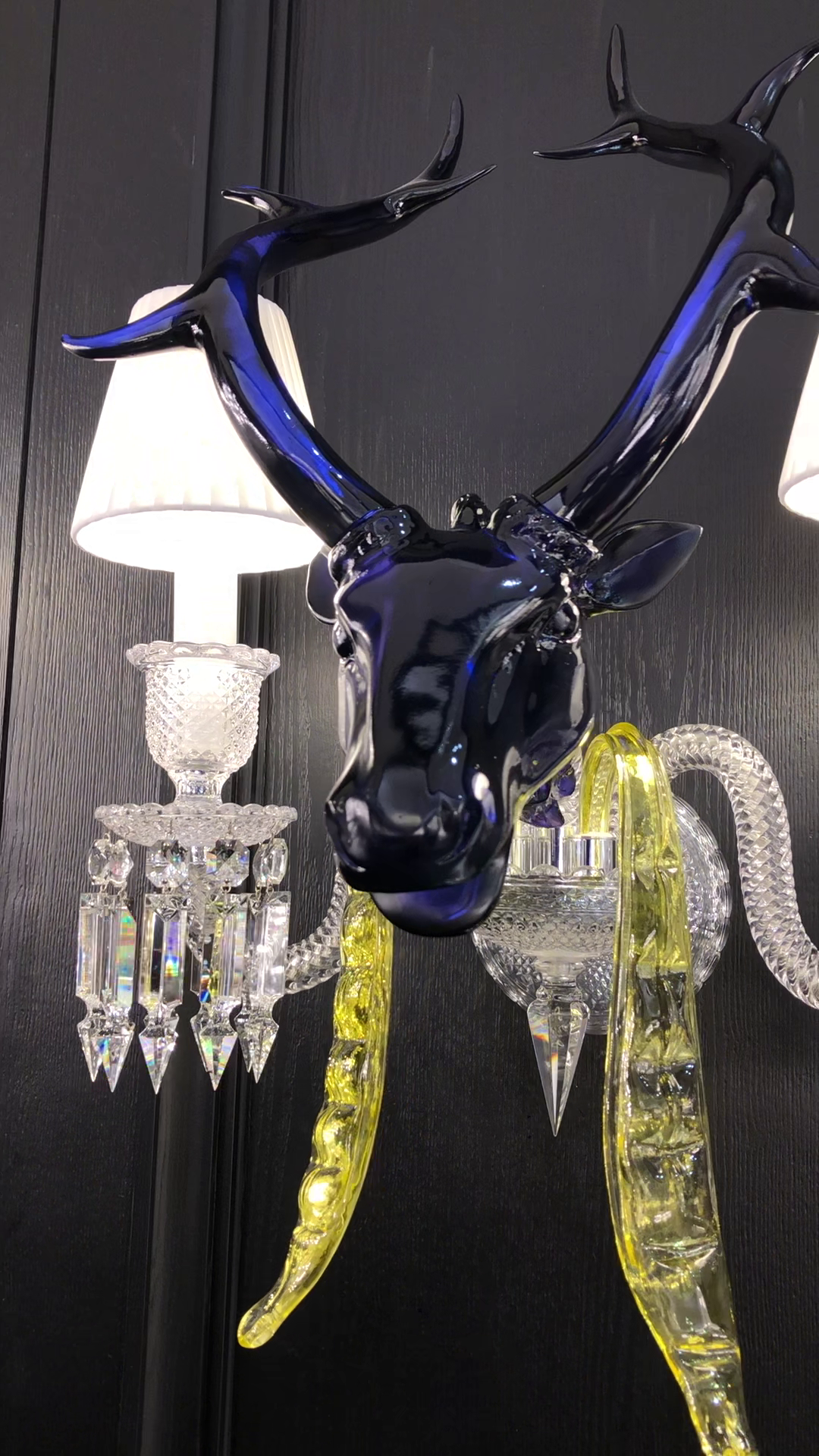 Maria Classic Colorful Candle Branch Blue Deer Crystal Chandelier for Living Room / dining Room