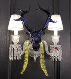Maria Classic Colorful Candle Branch Blue Deer Crystal Chandelier for Living Room / dining Room