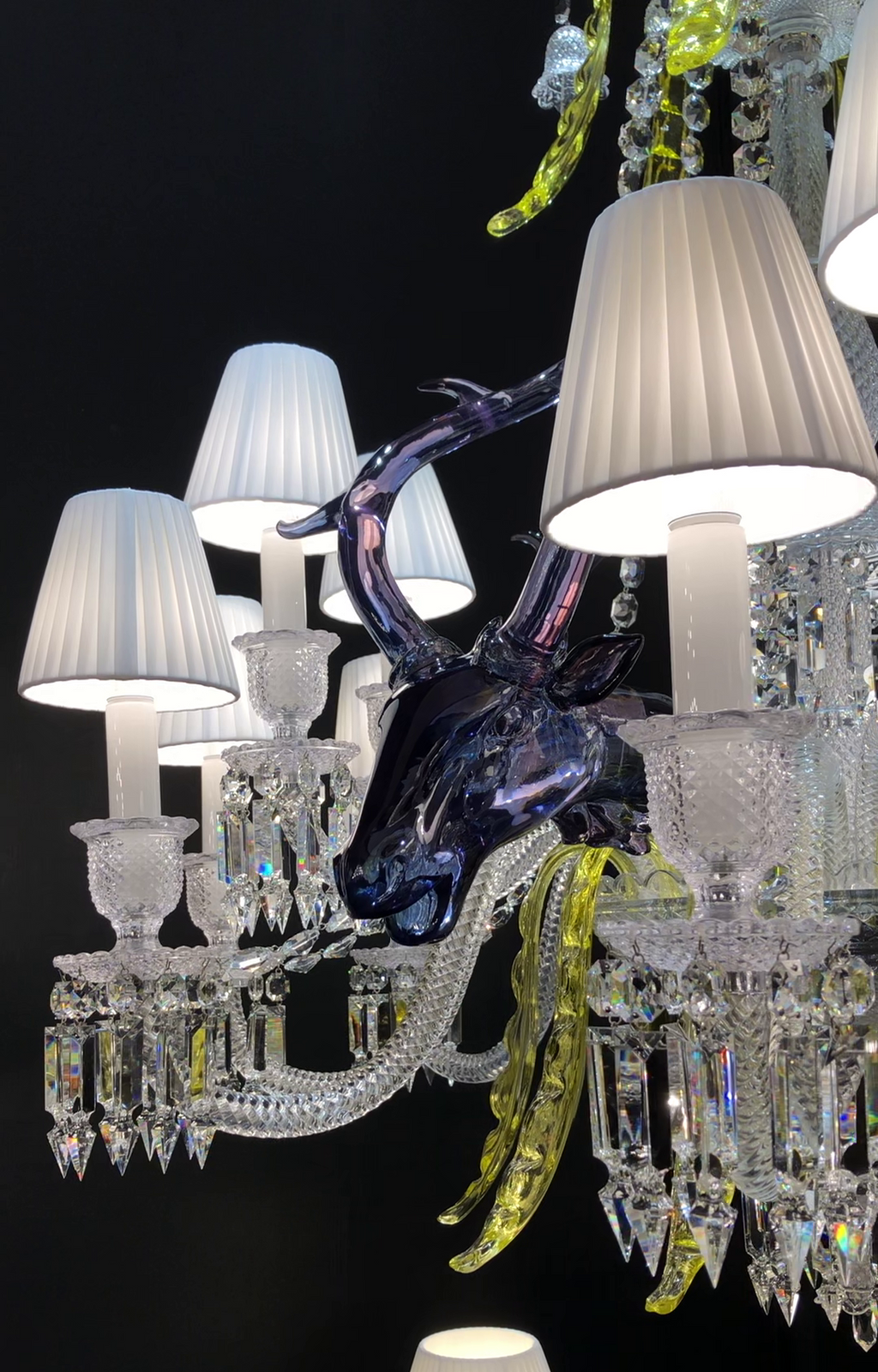 Maria Classic Colorful Candle Branch Blue Deer Crystal Chandelier for Living Room / dining Room