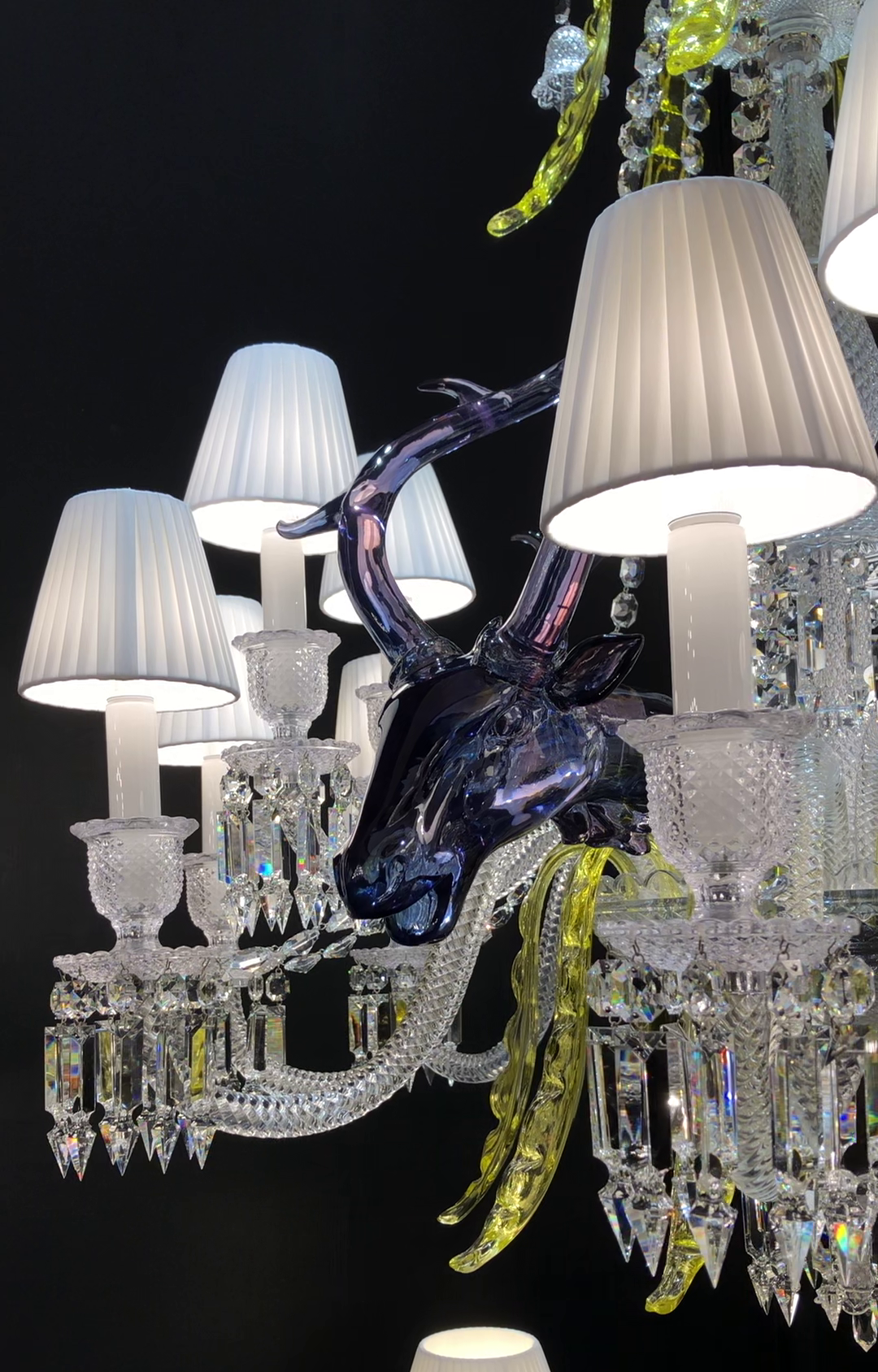 Maria Classic Colorful Candle Branch Blue Deer Crystal Chandelier for Living Room / dining Room