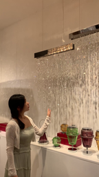 Modern K9 Crystal Tassel Waterfall Chandelier with Stainless Steel Finish for Dining Room and Kitchen Island