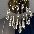 Modern Floating Crystal Chandelier for High-Ceiling