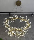 Modern 1 / 2-Ring Wreath Crystal Chandelier for Low-Ceiling