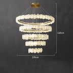 Modern Multi-Layer White Alabaster Chandelier for Staircase / foyer