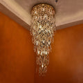 Modern Flush Mount Hexagon Crystal Chandelier for Staircase / foyer