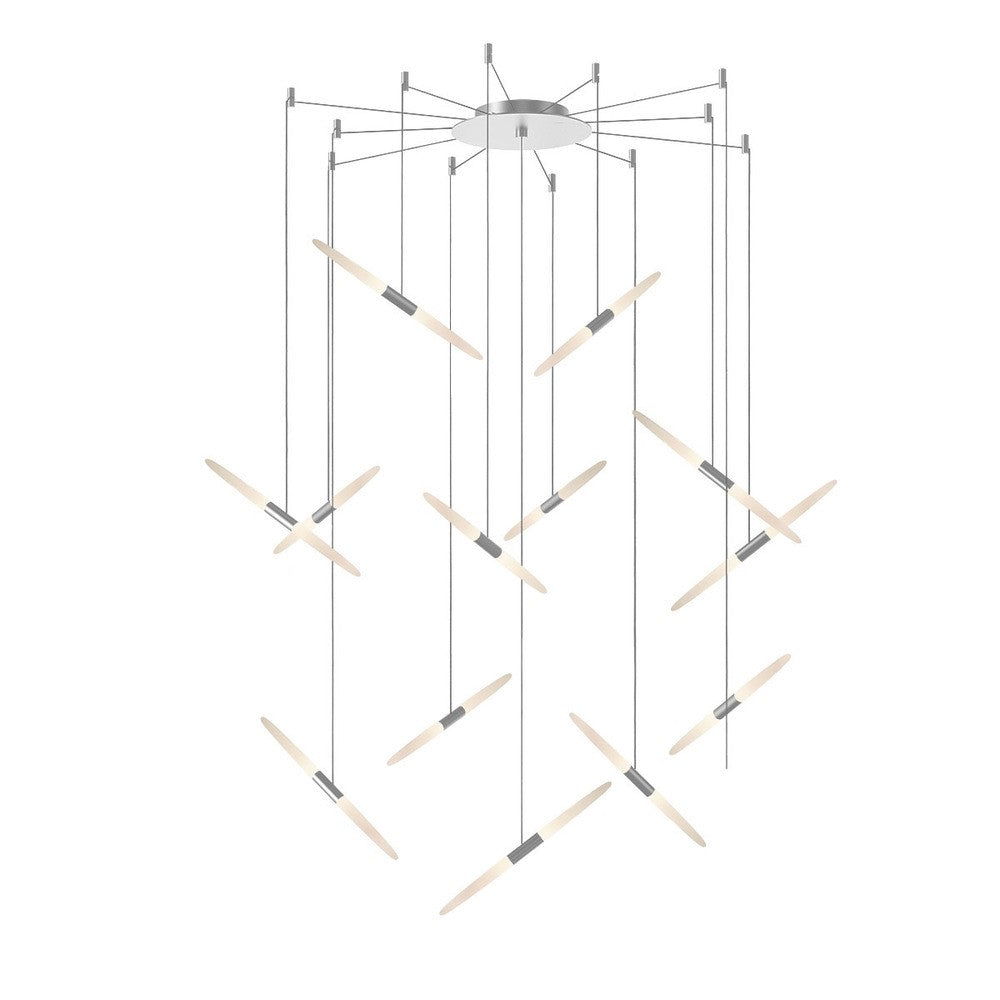 Modern Floating Acrylic Stick Chandelier for High-Ceiling