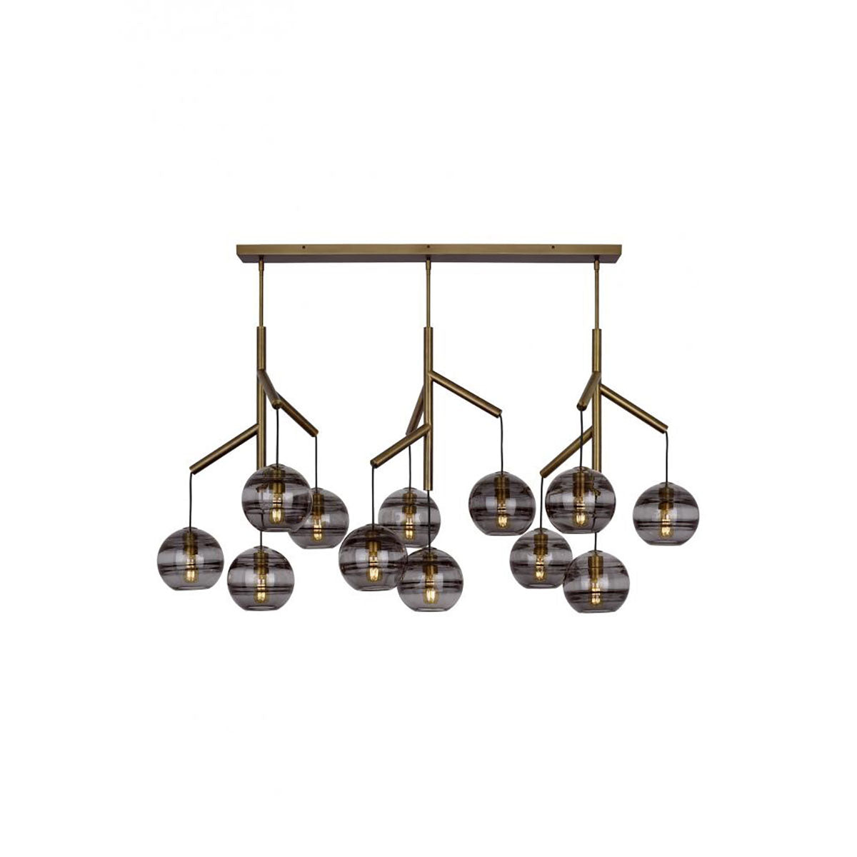 Art Glass Ball Sedona Triple Chandelier