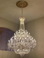 Extra Large European-Style Multi-Layers Candle Luxury Crystal Chandelier Gold Art Foyer / staircase Decorative