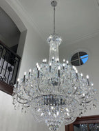 Extra Large European-Style Multi-Layers Candle Luxury Crystal Chandelier Gold Art Foyer / staircase Decorative