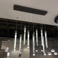 Modern Ash Black Round / rectangle Crystal Sticks Chandelier for Dining Room / living Room / staircase