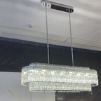 Stunning Modern Rectangle Ceiling Light Crystal Chandelier for Dining Table / coffee Table / living Room /
