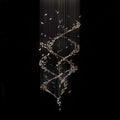 Extra Large Luxury Art Double Spiral Creative Crystal Chandelier for High-Ceiling Foyer / hallway / entryway