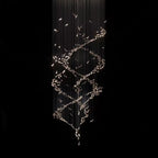 Extra Large Luxury Art Double Spiral Creative Crystal Chandelier for High-Ceiling Foyer / hallway / entryway